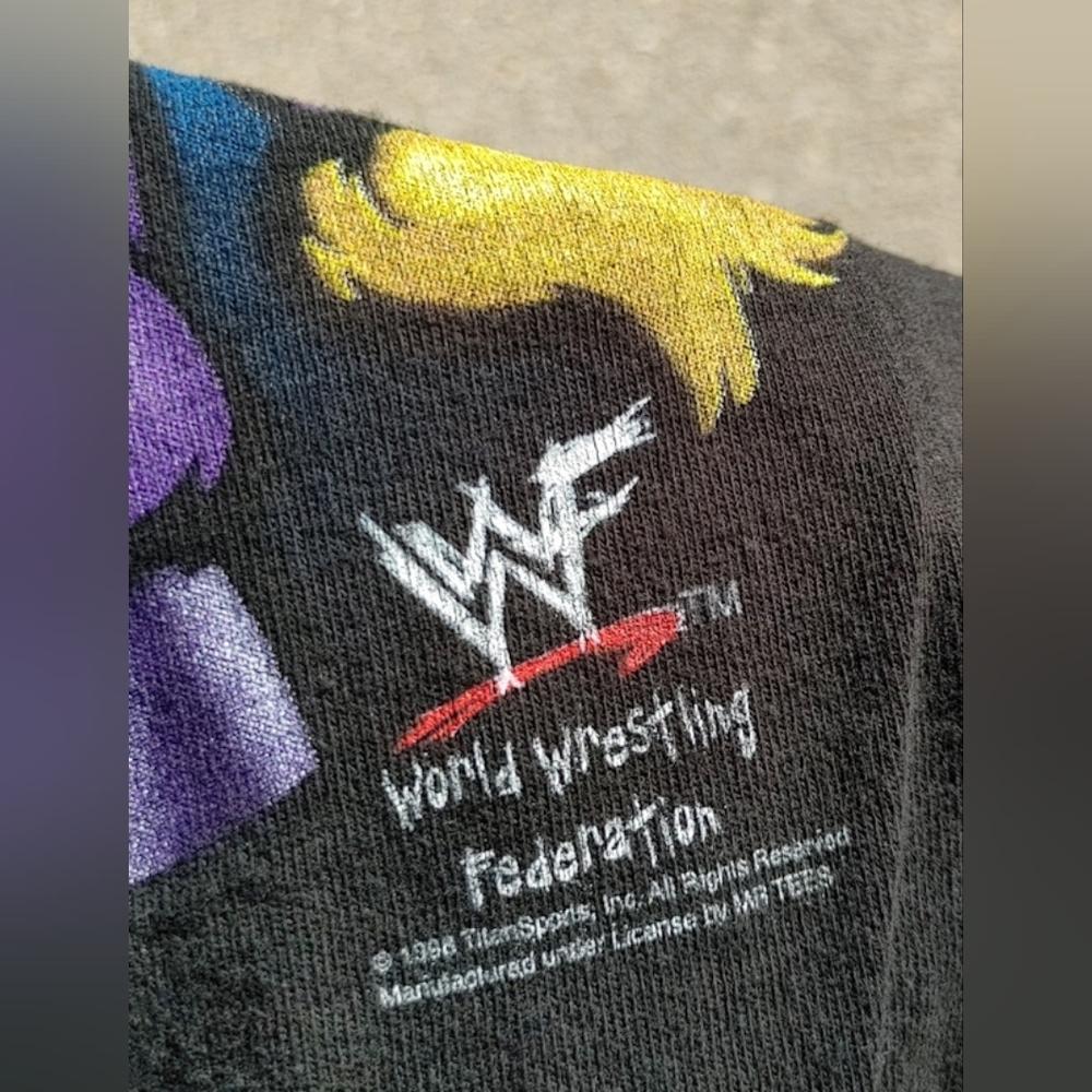 Vtg 1998 WWF The Rock Kids T-Shirt Youth XL Brahma Bull Attitude Era 90s - Picture 6 of 7